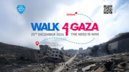 Walk for Palestine solidarity march with participants raising awareness and funds