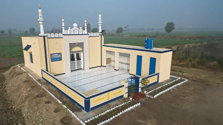 Rural mosque building providing worship space for Pakistan village community