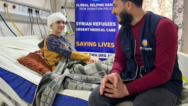 Syrian refugee patient visited by GHH in hospital