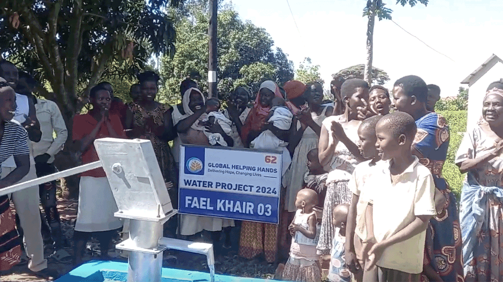 Water well in Uganda providing clean drinking water access