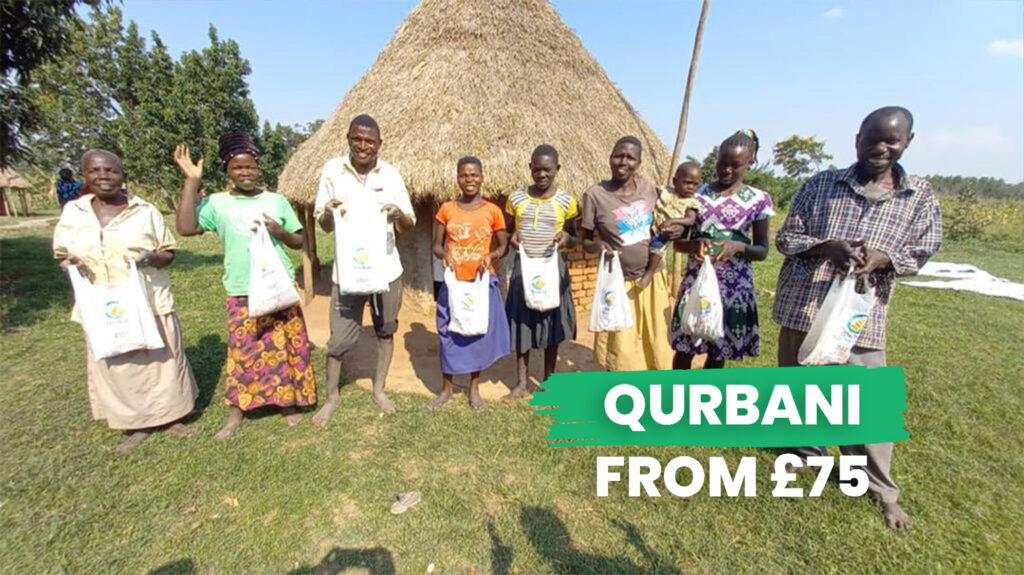Gambian families benefiting from charitable food distribution or aid program