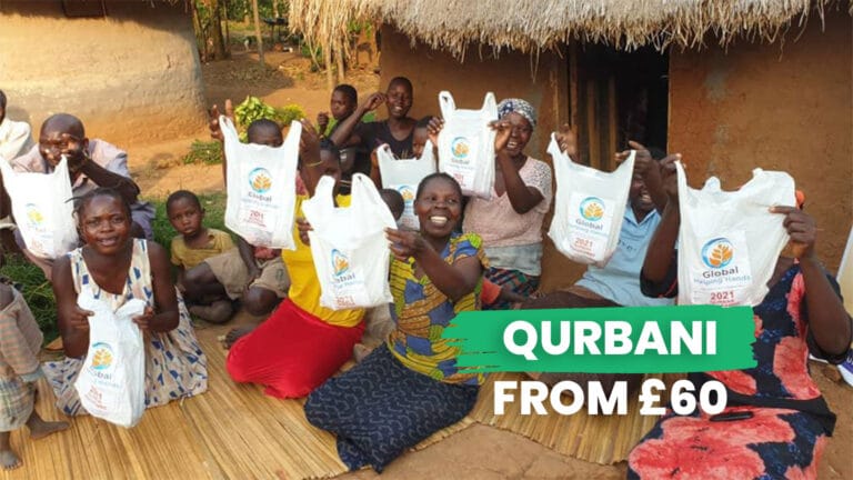 Qurbani livestock or meat distribution program in Tanzania village