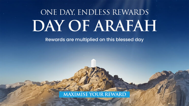 Day of Arafah pilgrims gathering at Mount Arafat during Hajj