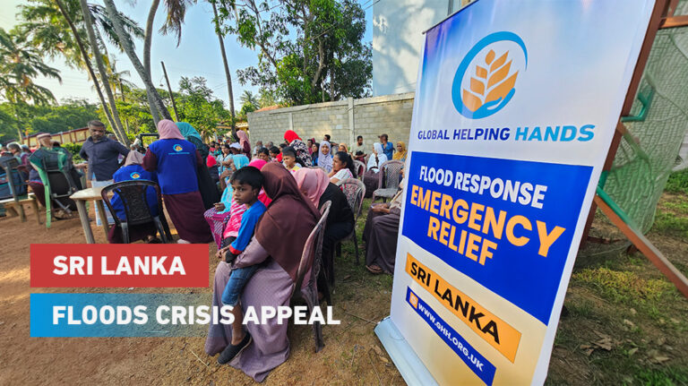 Flood devastation in Sri Lanka with submerged homes and affected communities